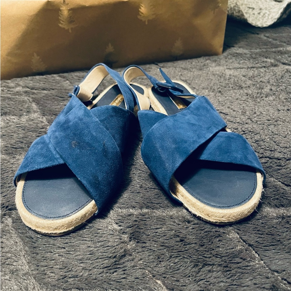 Louise et Cie Isamari Slingback Espadrille Navy Sandals Size 7.5M